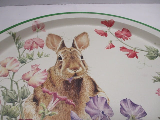 Potpourri Design by Judy Mizell 1994 Rabbit Metal Tray - 2
