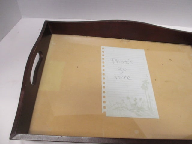 Photos Wood & Glass Handled Tray - 2