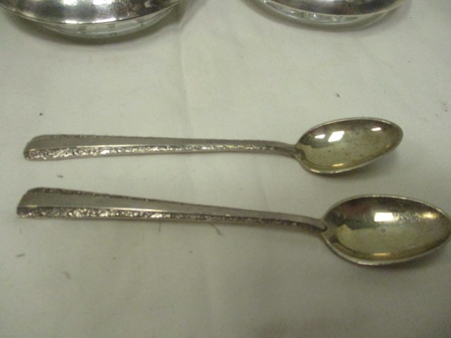 Sterling-2 Spoons, Napkin Ring, & 2 Sterling Rim Coasters - 2