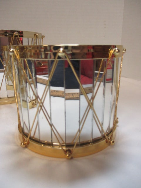 Gold & Silver Tone Drum Style Planters (Lot of 4) - 2