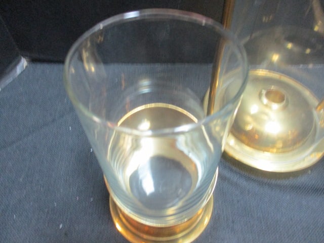 Brass & Glass Hurricane Candle Holders (Lot of 3) - 3