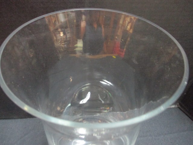 Footed Large Clear Glass Hurricane Vase - 2