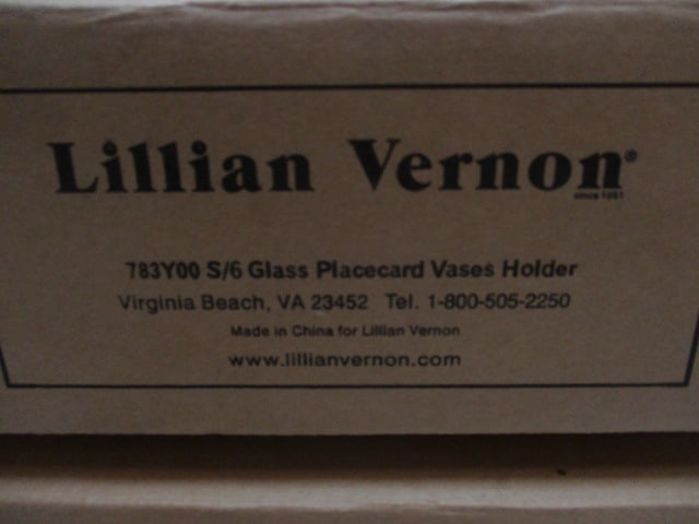 Lillian Vernon Placecard Vases Holders, Acrylic & Brass Napkin Rings - 2