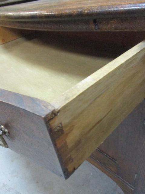 1 Drawer/2 Door Oak Wash Stand w/Harp Style Towel Bar - 7