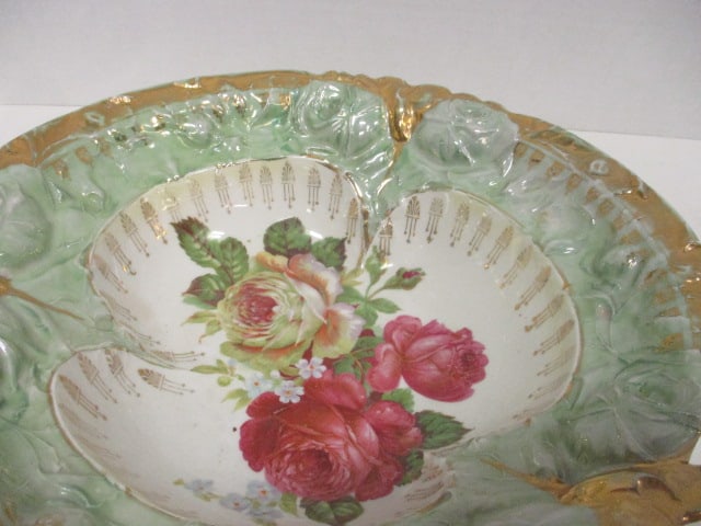 Scalloped Porcelain Bride's Lustreware Bowl 11" Diam. (Germany) - 2