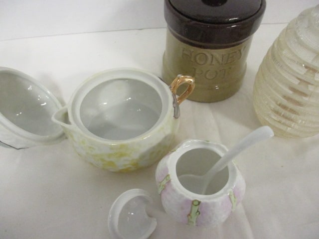 2 Preserve/Jelly Jars, 2 Honey Pots - 4