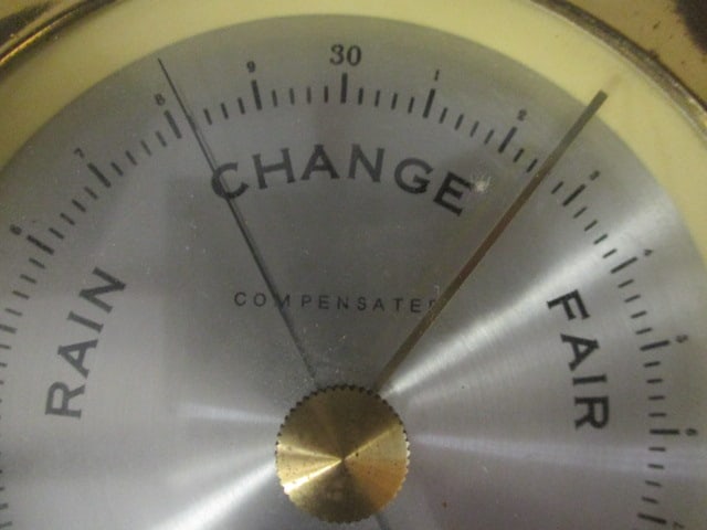Vintage Brass Seth Thomas "Helmsman" Nautical Ship's Wheel Barometer - 3