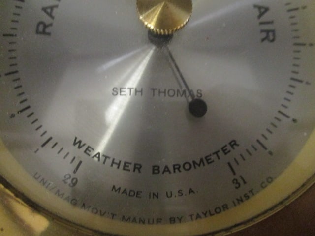 Vintage Brass Seth Thomas "Helmsman" Nautical Ship's Wheel Barometer - 4