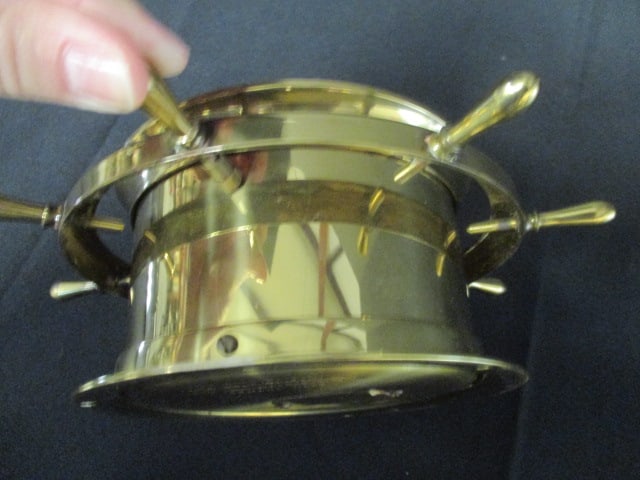 Vintage Brass Seth Thomas "Helmsman" Nautical Ship's Wheel Barometer - 5