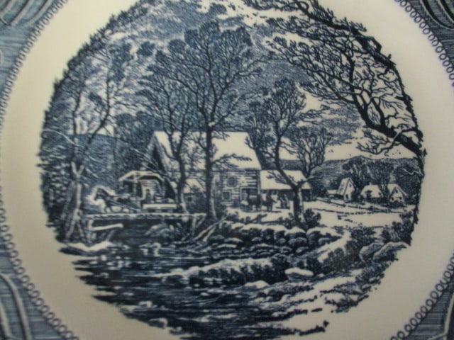 Four Circa 1940-50's Currier & Ives Dinner Plates - 3