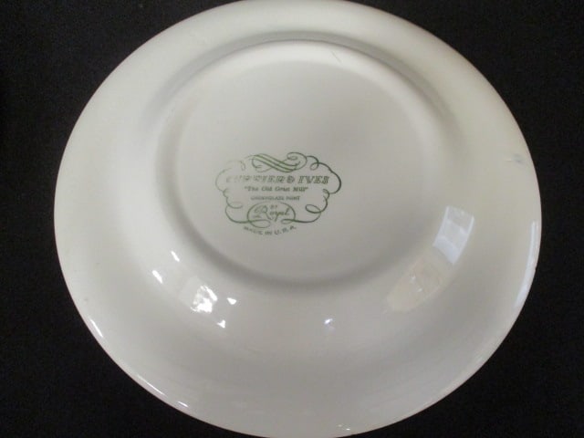 Four Circa 1940-50's Currier & Ives Dinner Plates - 4
