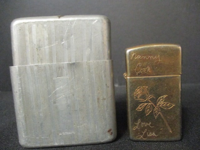Eight Lighters and Aluminum Cigarette Box - 5