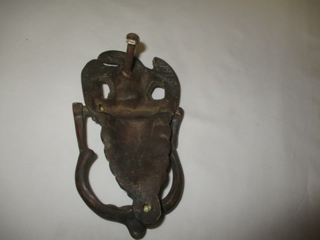 Circa 1900-1910 Solid Cast Bronze Eagle Doorknocker - 3