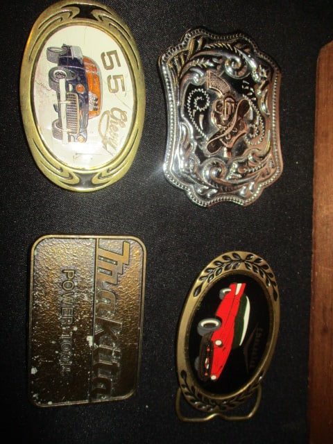 17 Old Western and Novelty Themed Belt Buckles - 2