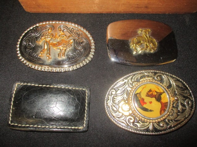 17 Old Western and Novelty Themed Belt Buckles - 3