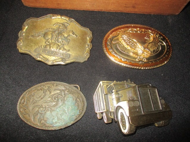 17 Old Western and Novelty Themed Belt Buckles - 4