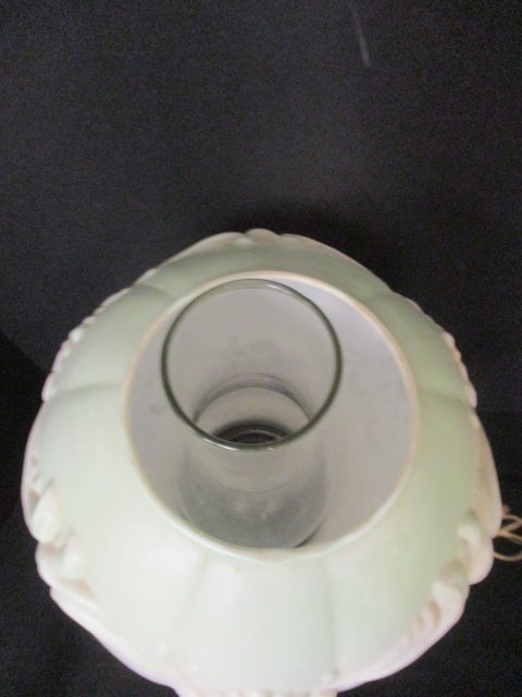 Hand Painted 1950's Gone With The Wind Style Parlor Lamp with Lion Heads - 5