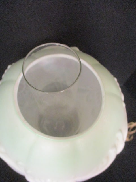 Hand Painted 1950's Gone With The Wind Style Parlor Lamp with Lion Heads - 5