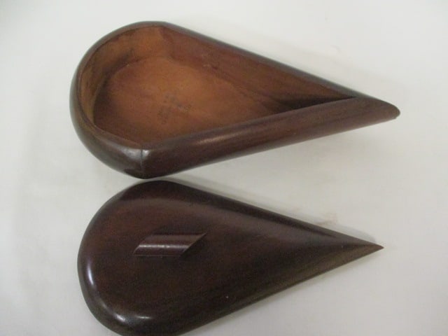 Midcentury Silvio Carved Teardrop Wood Box - 2