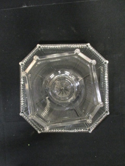 Circa 1882 Bryce Bros "Pleat & Panel"/"Derby" Clear Uranium/Vaseline Glass Cake Stand - 4