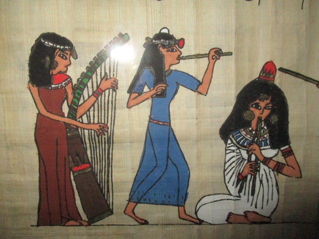 Vintage Handpainted Authentic Papyrus Egyptian Painting - 2