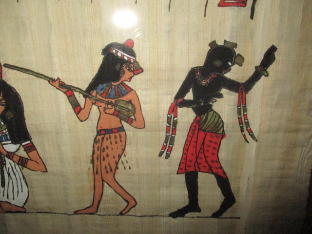 Vintage Handpainted Authentic Papyrus Egyptian Painting - 3