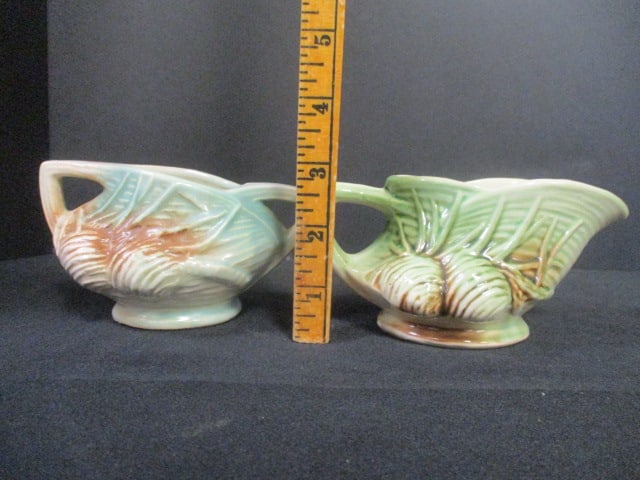 Midcentury McCoy Pinecone Design Creamer and Open Sugar Bowl - 6