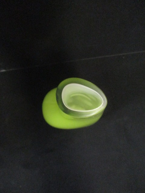 IKEA Okkso Cased Lime Green Asymmetrical Hand Blown Vase - 2
