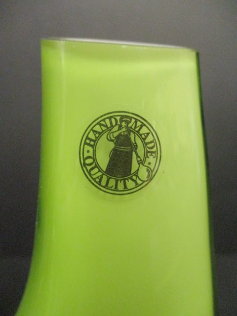 IKEA Okkso Cased Lime Green Asymmetrical Hand Blown Vase - 3