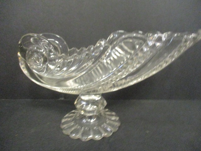 Rare Circa 1880's O'Hara Glass Co. "Nautilus Shell" Pedestal Dish (1 of 5)