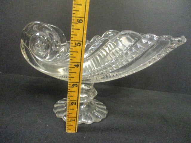 Rare Circa 1880's O'Hara Glass Co. "Nautilus Shell" Pedestal Dish - 5