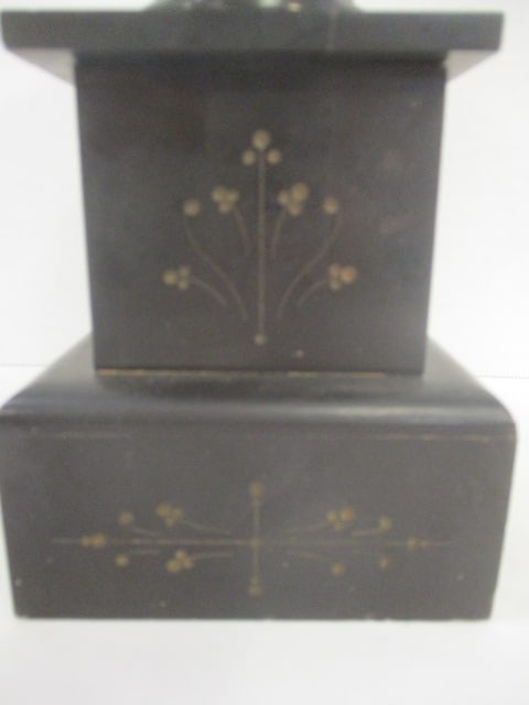 Antique Single Garniture Black Marble Candleholder - 2