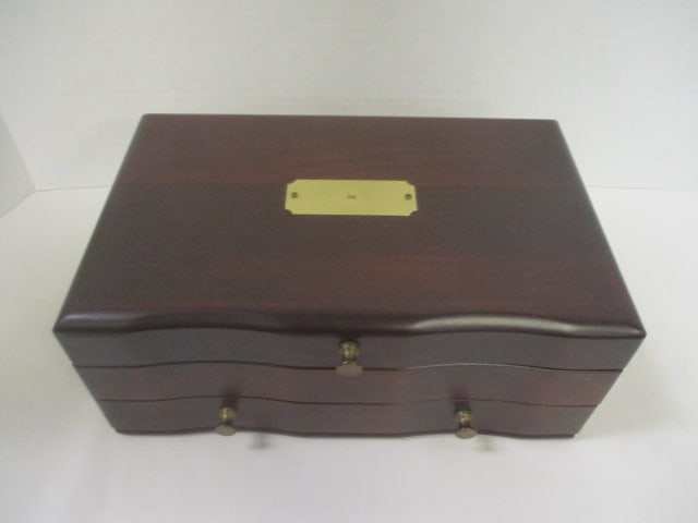 Reed & Barton Mahogany Jewelry Box with Drawer - 5
