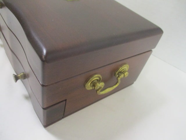 Reed & Barton Mahogany Jewelry Box with Drawer - 6