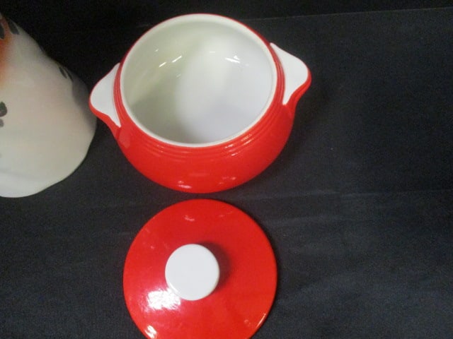 Victoria Porcelain Footed Berry Bowl, Handpainted Porcelain Milk Pitcher and - 6
