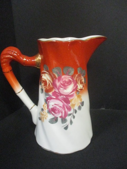 Victoria Porcelain Footed Berry Bowl, Handpainted Porcelain Milk Pitcher and - 7
