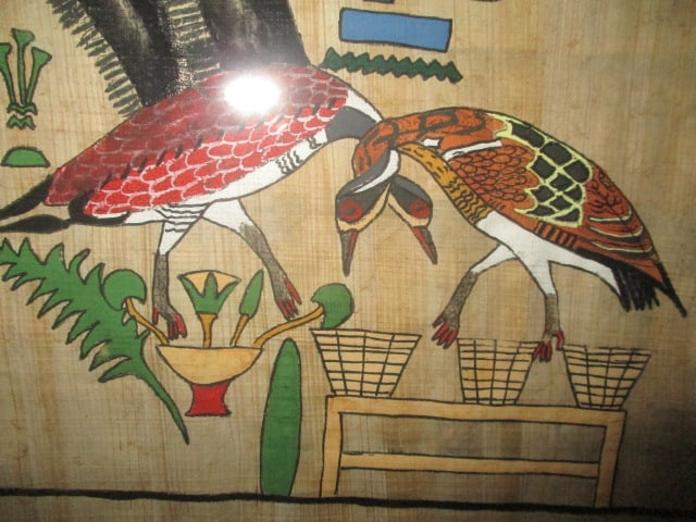 Vintage Handpainted Authentic Papyrus Egyptian Painting - 4