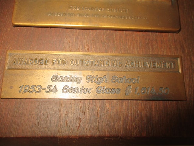 "Award for Outstanding Achievement 1953-54 Easley High School Senior Class" Award - 3