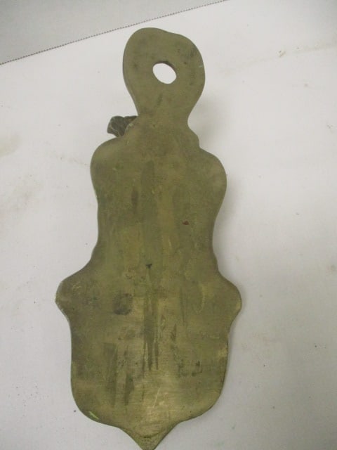 Brass School House Hand Bell, Solid Brass Apple Paperweight and Victorian Hand - 7
