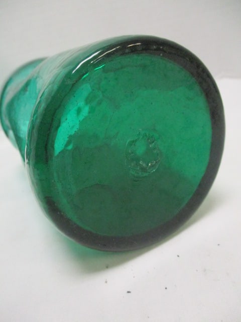 Three Midcentury Blenko "Pinched" Green Crackle Glass Tumblers - 4