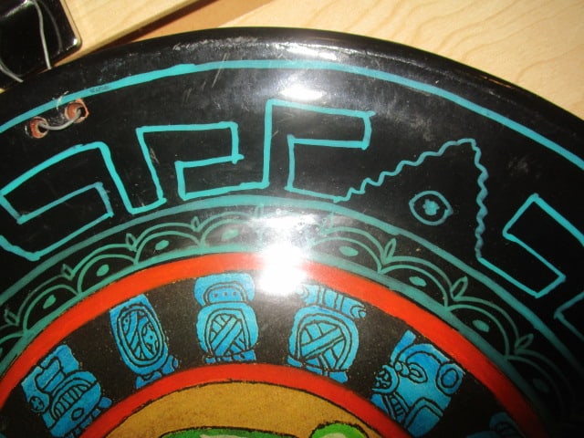 Handpainted Terra Cotta Myan Motif Wall Plaque - 3