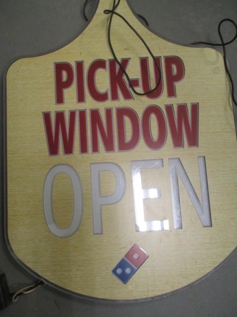 Vintage "Domino" Pizza Paddle Advertisement "OPEN" Sign - 2