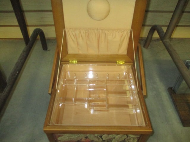 Old Sewing Box with Tapestry Insets - 2