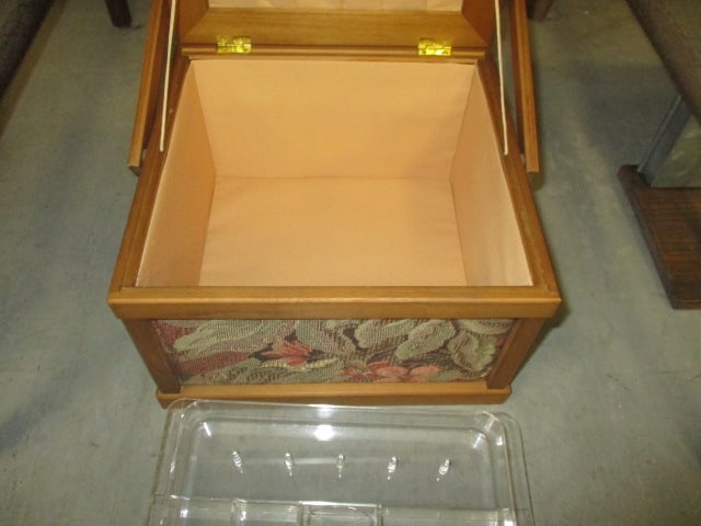 Old Sewing Box with Tapestry Insets - 3