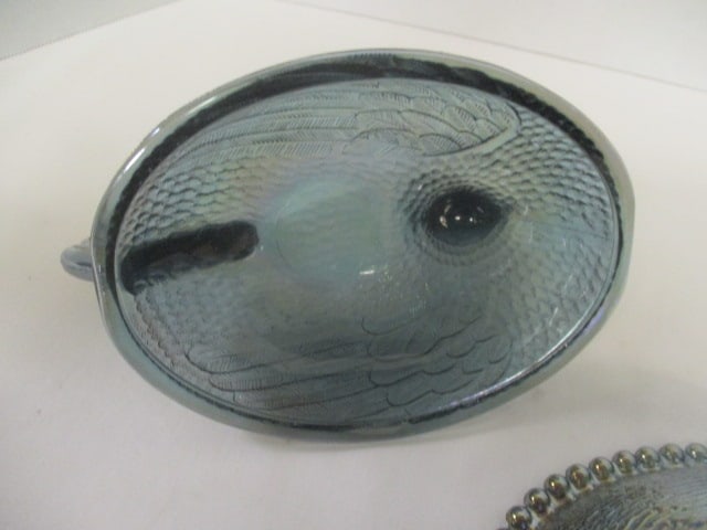 Indiana Glass Iridescent Carnival Glass Hen on Nest Dish - 4