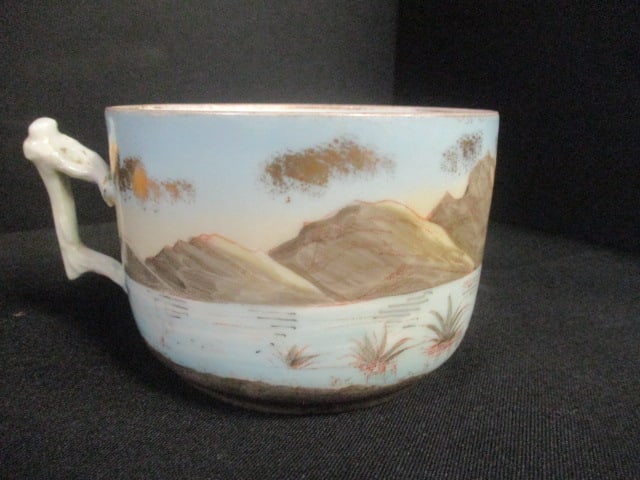 Circa 1850-75 Oversized European Porcelain Cup and Saucer Set - 4