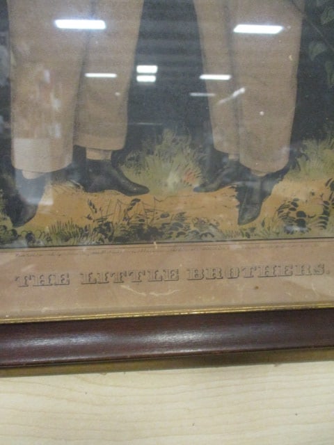 Two Framed Circa 1863 Currier & Ives "The Little Brothers" and "The Little Sisters" Lithograph Pr... - 3