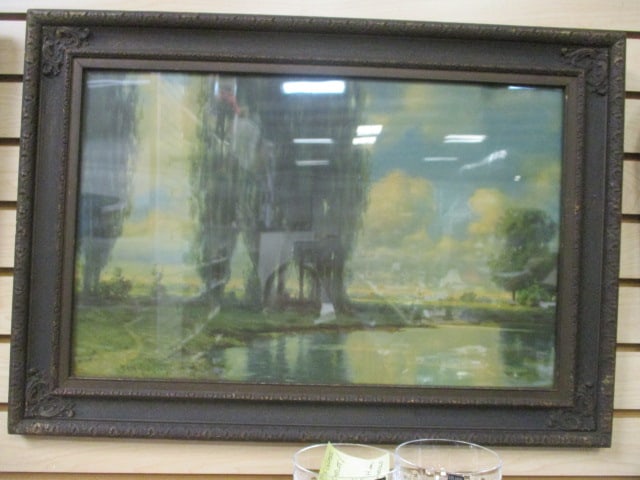 Circa 1910-20's R. Atkinson Fox "Stately Sentinels" Framed Lithograph: 26 1/2" x 18 1/2", dating per consigner note