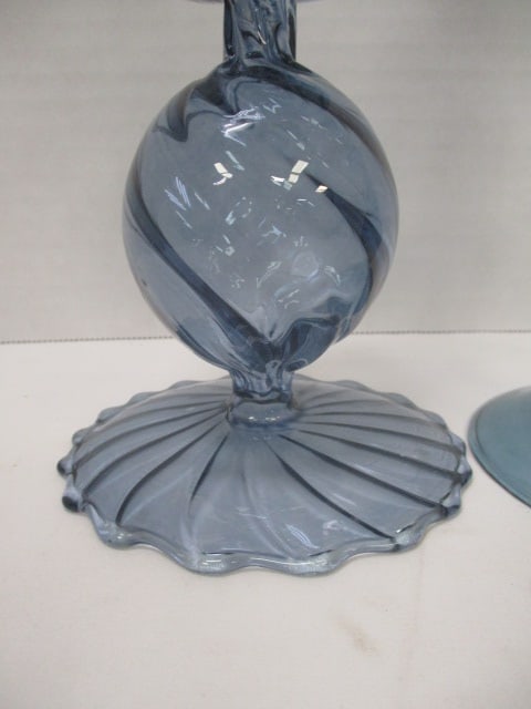 Two Hand Blown Art Glass Candleholders - 3
