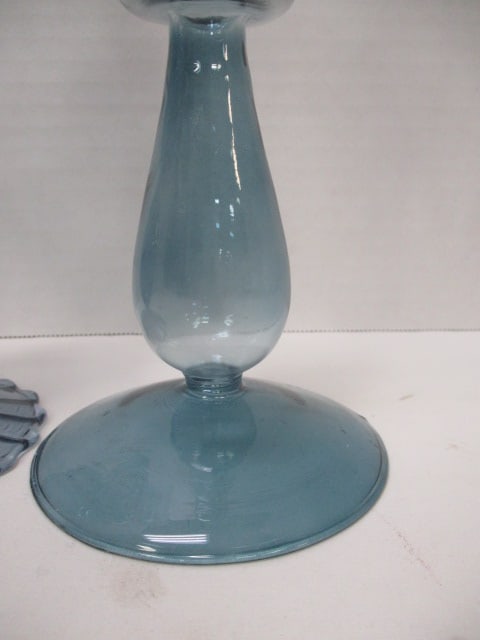 Two Hand Blown Art Glass Candleholders - 4